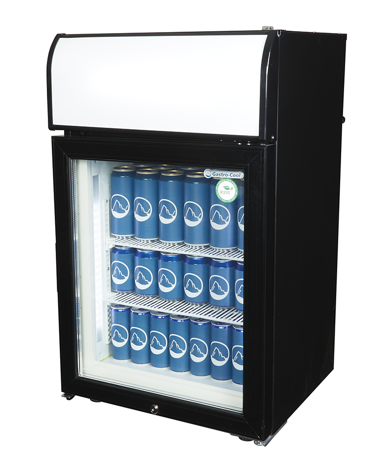 Display Freezer with glass door and illuminated display - black - GCDF72
