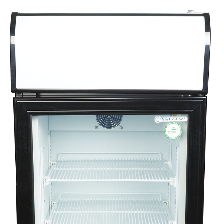 Display Freezer with glass door and illuminated display - black - GCDF72