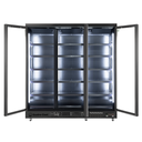 XL Refrigerator with 3 Doors – LED Lighting – 6 Wheels – Black – GD1600