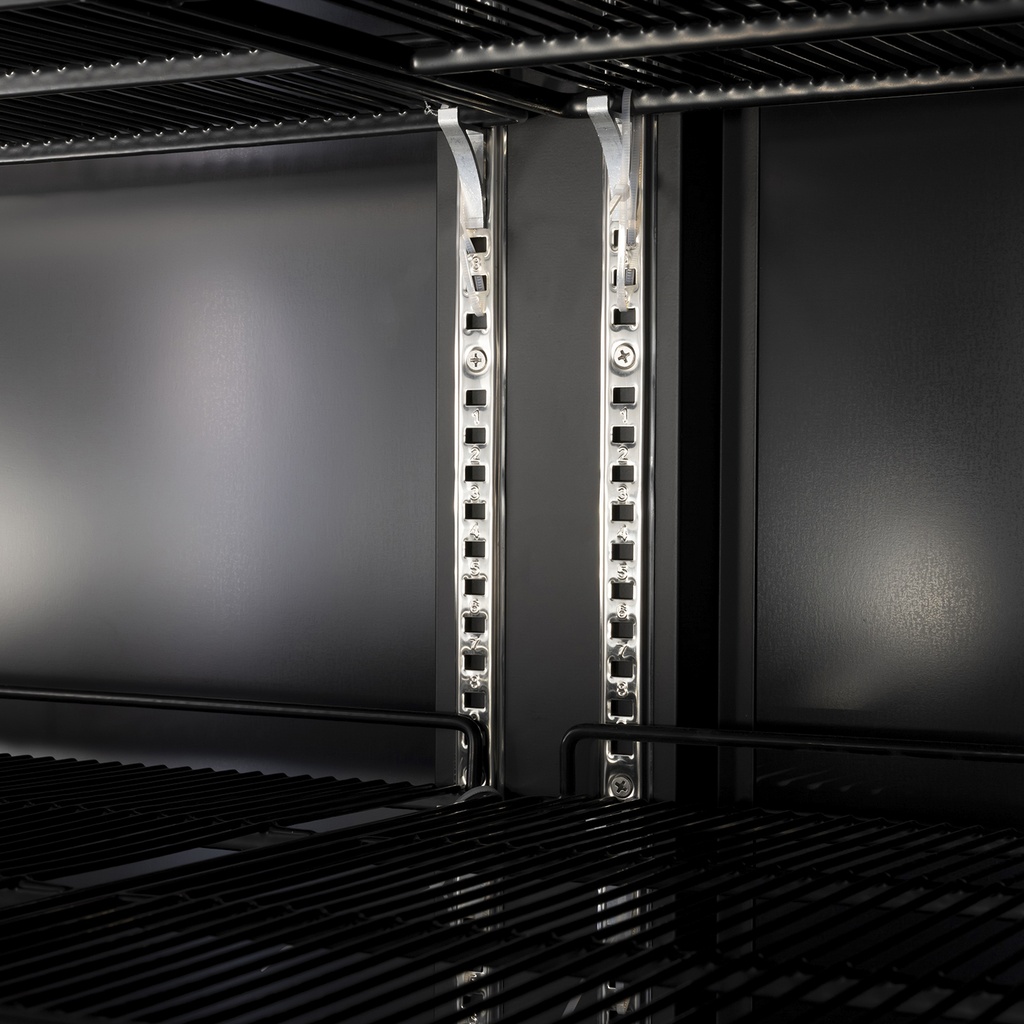 XXL Refrigerator – 4 Doors – For Supermarkets or Gas Stations – With Wheels – LED – Black – GD2200