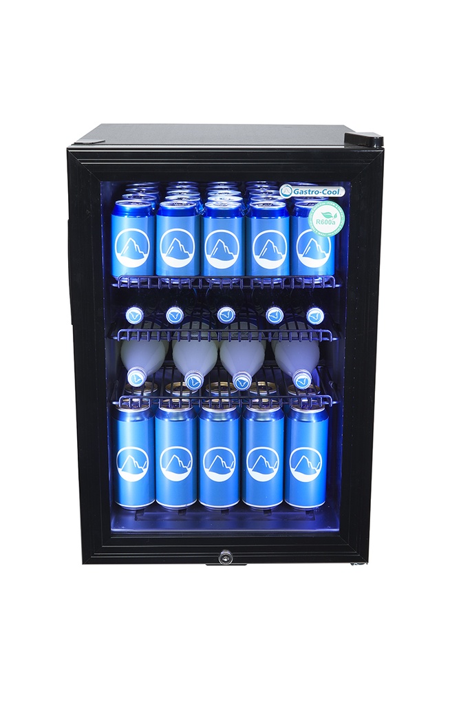 Bottle Cooler with glass door - black - high-performance LED - GCKW65