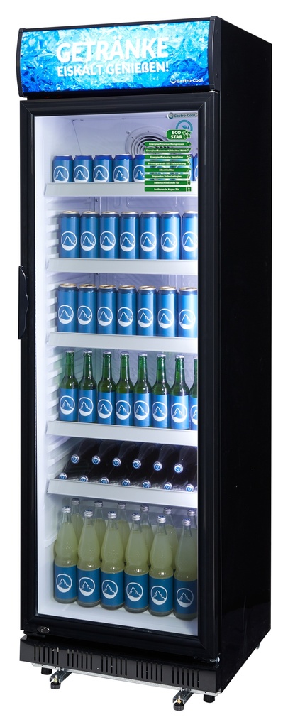 0,92 kWh/24h - Ultra Energy-Efficient & Eco-Friendly Bottle Refrigerator with advertising display  - ECO STAR +