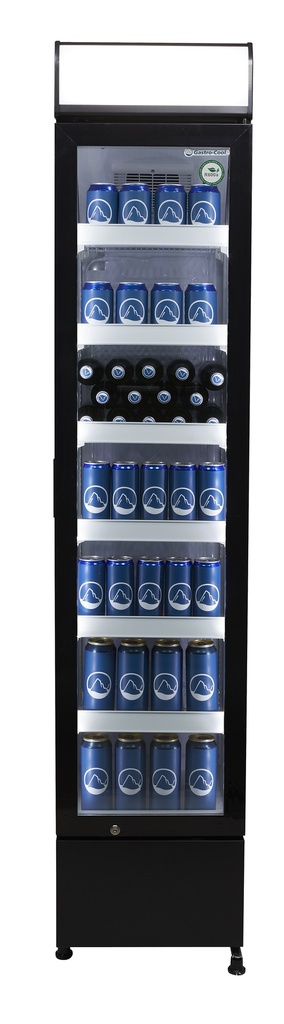 Bottle Cooler - slim - advertising - black/white - LED - GCDC130