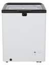 Chest Freezer with glass lid and two flexible wire baskets - white/black - GCFC100
