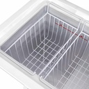Chest Freezer with glass lid and two flexible wire baskets - white/white - GCFC100