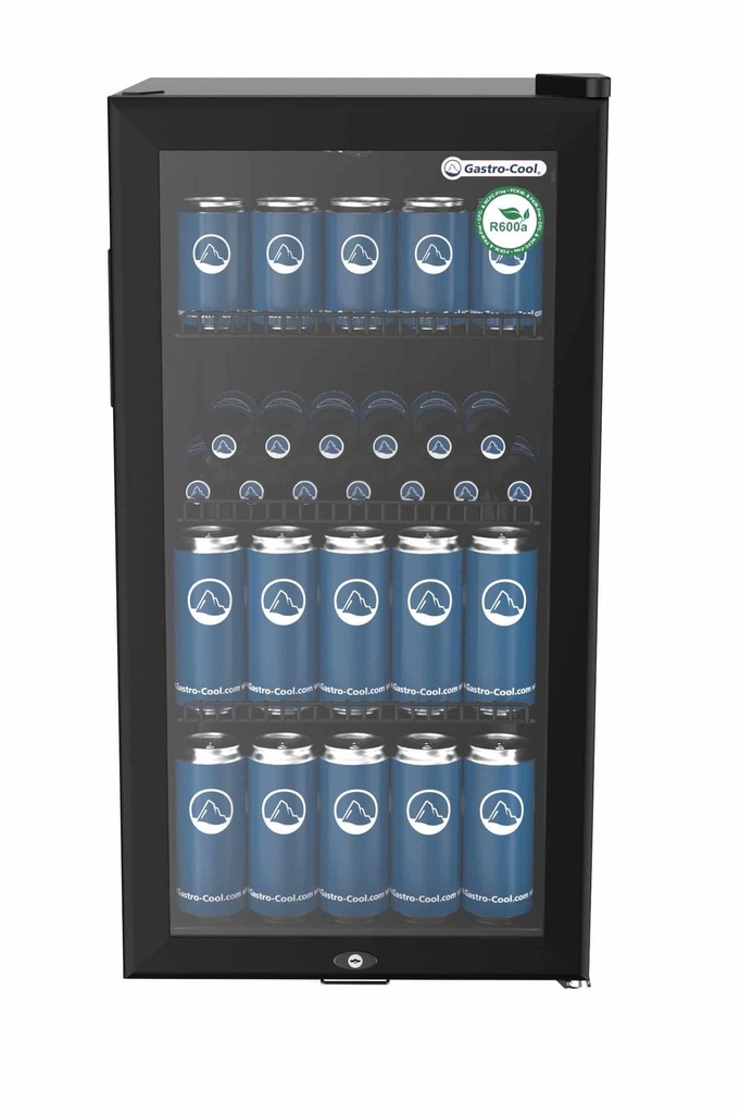 Nevera de botellas con puerta de vidrio - gastronomía - bar - negro - LED - GCKW90