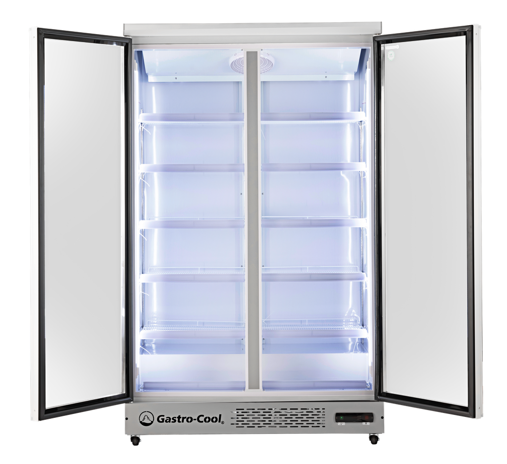 Large Beverage Refrigerator - Kiosk Cooler - Supermarket - LED - silver - GD1050