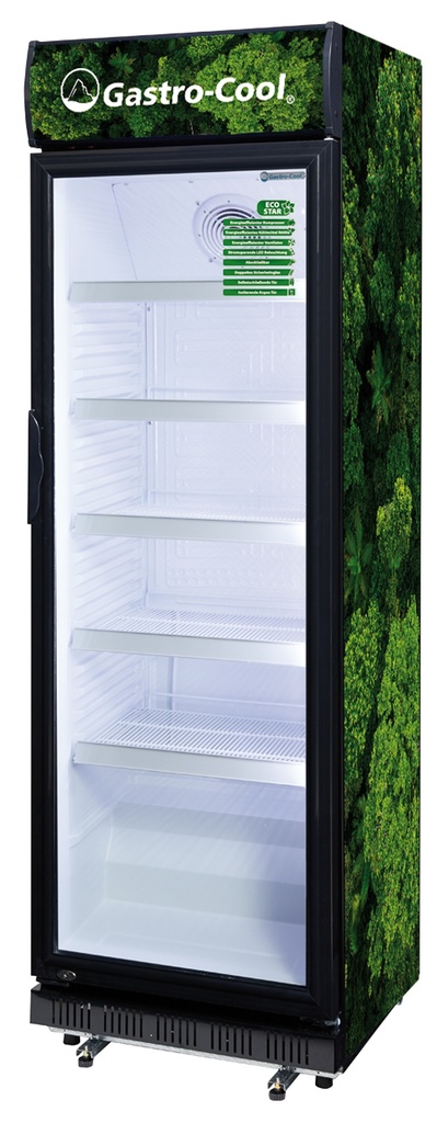 0,92 kWh/24h - Ultra Energy-Efficient & Eco-Friendly Bottle Refrigerator with advertising display  - ECO STAR +