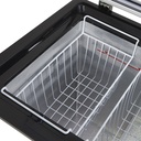 Chest Freezer with glass lid and two flexible wire baskets - white/black - GCFC100