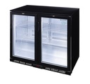 Bottle Cooler with glass door - black - hinged door - self-closing - GCUC200