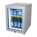 Mini fridge for petrol stations or gastronomy - Mini refrigerator - silver - GCKW25