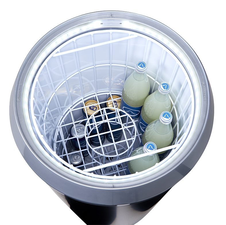  Can Cooler round - frame silver - LED interior lighting - GCPT75