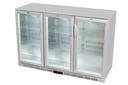 Glass Door Cooler - back bar cooler - 3 sliding doors - self-closing - silver - GCUC300