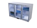 Glass Door Cooler - back bar cooler - 3 sliding doors - self-closing - silver - GCUC300