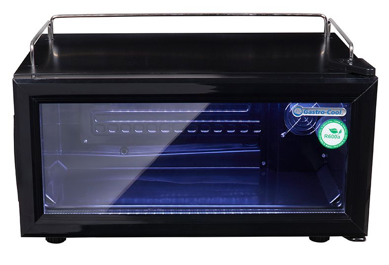 Glass Door Cooler - small and flat - counter - bar - space-saving - black - GCGD15