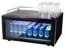 Glass Door Cooler - small and flat - counter - bar - space-saving - black - GCGD15
