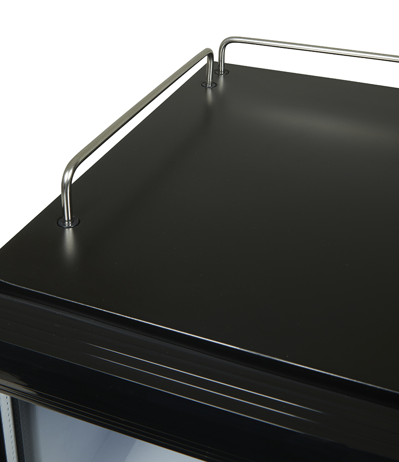 Glass Door Cooler - small and flat - counter - bar - space-saving - black - GCGD15