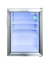 Stainless steel mini fridge with glass door - LED interior lighting - GCKW65
