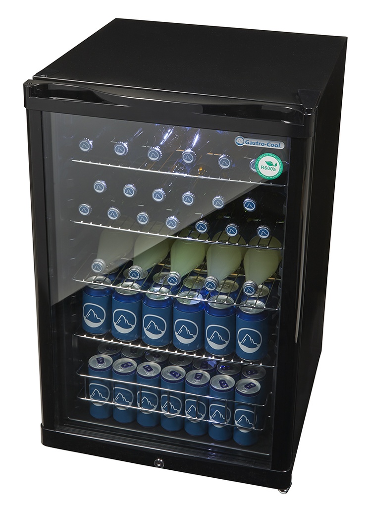 Glass Door Cooler for bottles - black - GCGD155