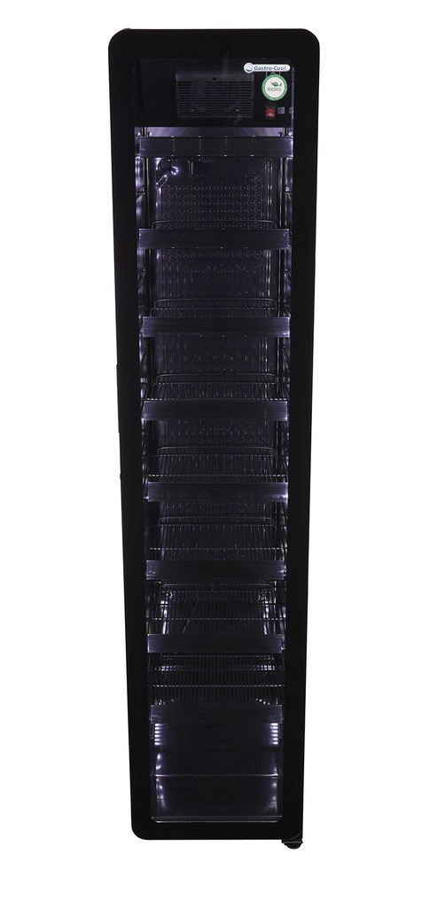 Retro Cooler with glass door - Slimcooler - black - GCGD175