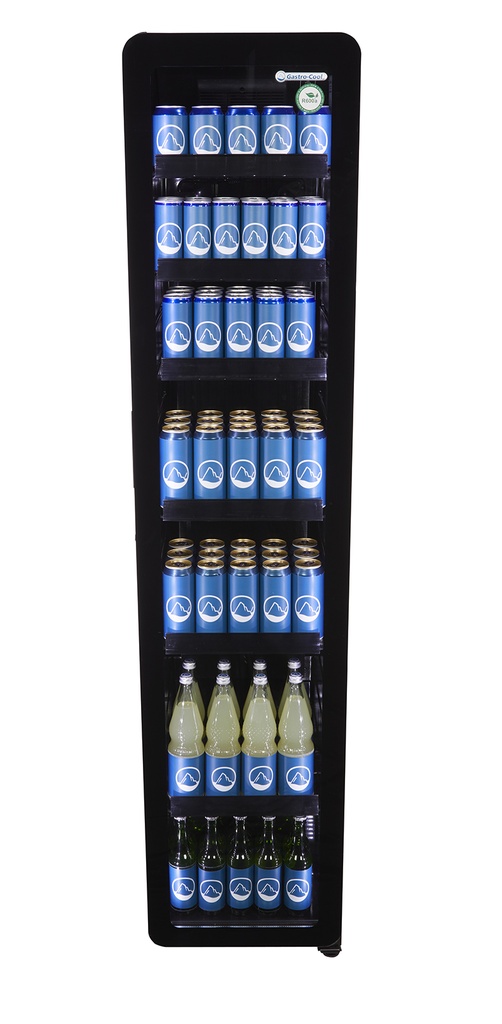 Retro Cooler with glass door - Slimcooler - black - GCGD175