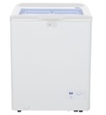 Arcón congelador blanco comercial Gastro-Cool GCFC100 de 110L en color blanco con marco azul y tapa de cristal