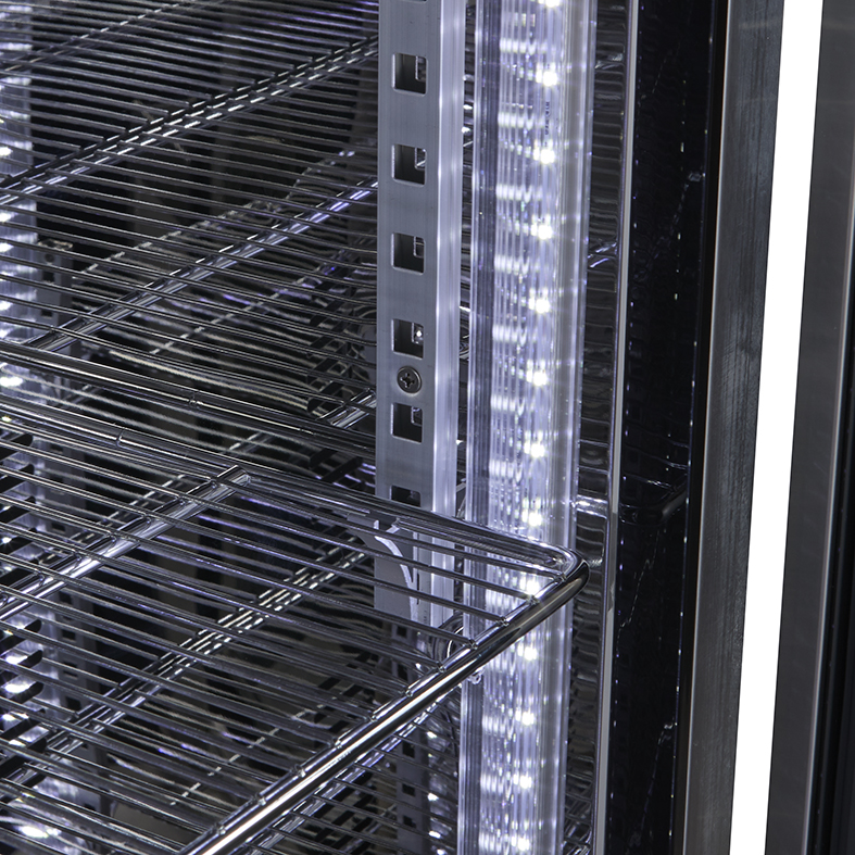 Gastro-Cool - black cooler with glass door - fan-assisted - large - GCGD300