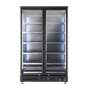 Supermarket Refrigerator - 4 Wheels - LED - 2 glass doors - black - GD1050