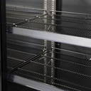 Supermarket Refrigerator - 4 Wheels - LED - 2 glass doors - black - GD1050