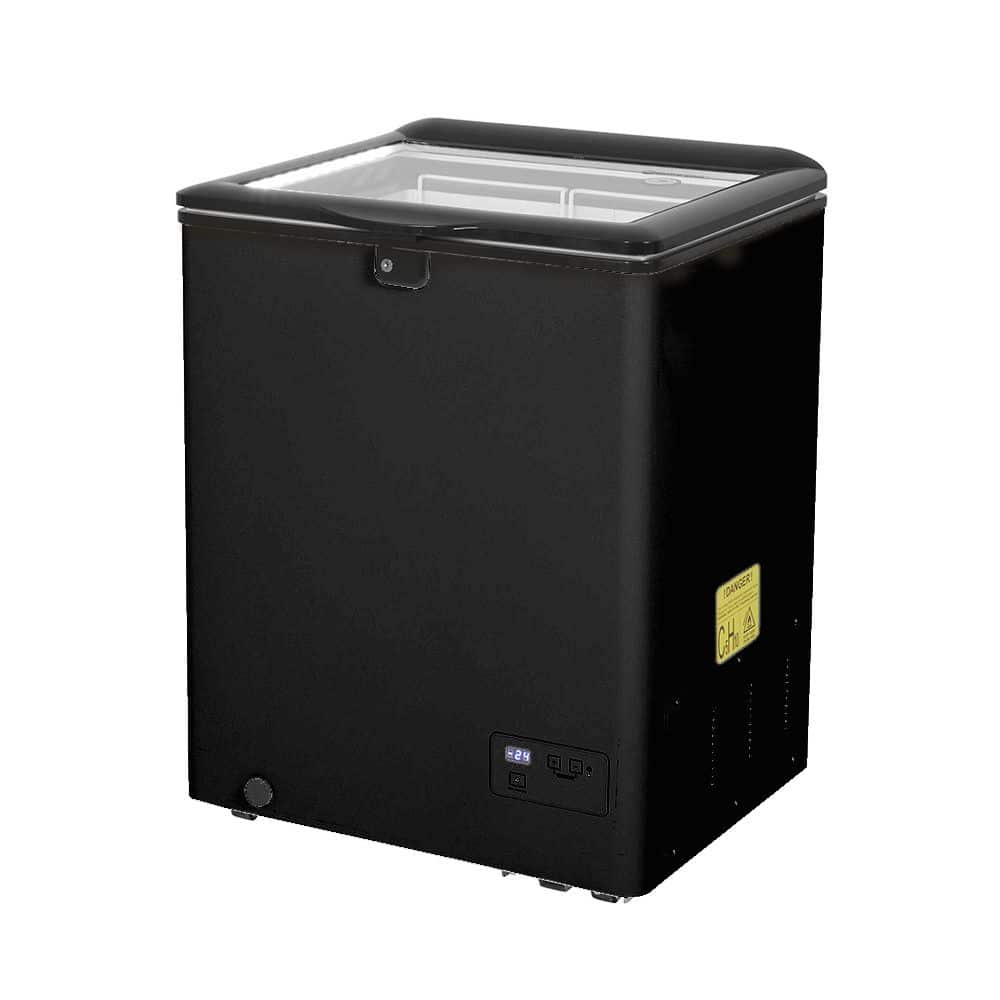 [545400] Arcón Congelador 110L Tapa Cristal Corredera, 2 Cestas - negro - GCFC100