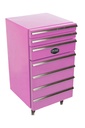Nevera Carro – Mini Bar d’Estil Industrial de 50 L amb Calaixos i Rodes – Rosa – Frigorífic de Disseny per a Perruqueries i Salons d’Ungles