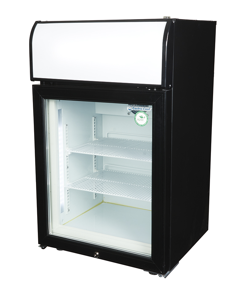 [543200] Display freezer with glass door and illuminated display - black - white interior - GCDF72