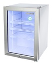 Small stainless steel fridge with glass door - LED - GCKW65