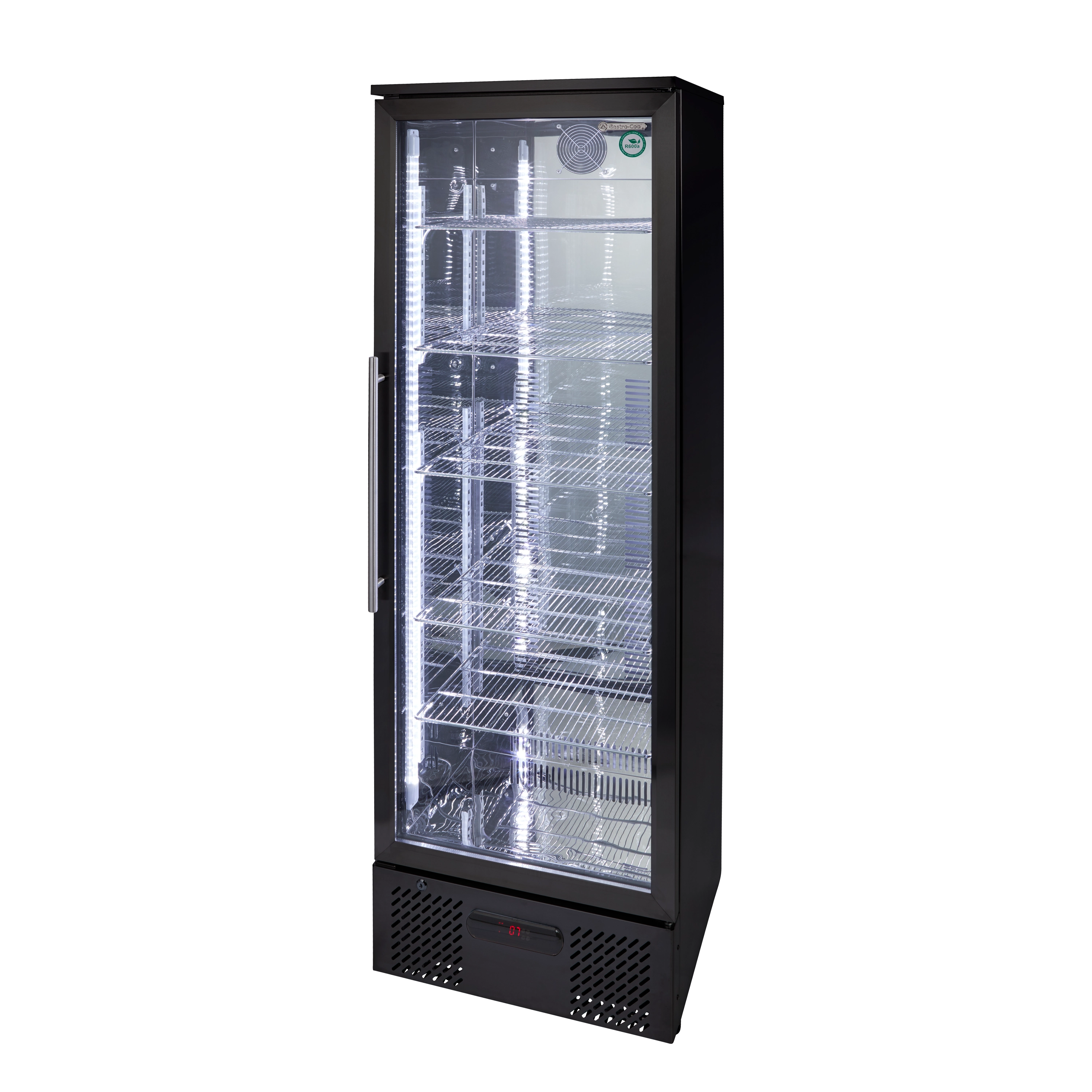 Gastro-Cool - Gastro Kühlschrank mit Glastür - Umluftkühlung - groß - schwarz - GCGD300