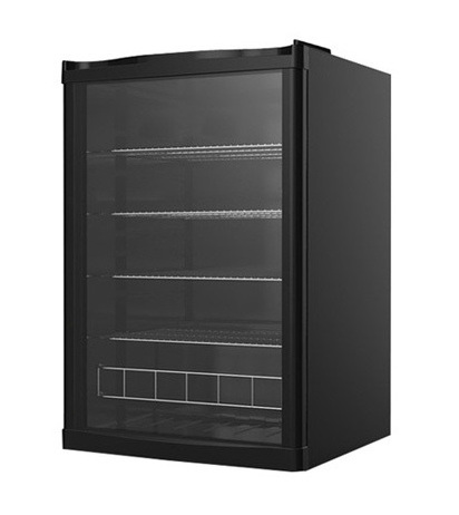 [248100] Display-Kühlschrank 130L, Glastür, Flaschenkühler, Schwarz - GCGD155
