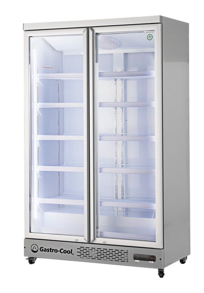 [265401] Großer Getränkekühlschrank - Kiosk-Kühlschrank - Supermarkt - LED - Silber - GD1050