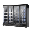 XXL Refrigerator – 4 Doors – For Supermarkets or Gas Stations – With Wheels – LED – Black – GD2200