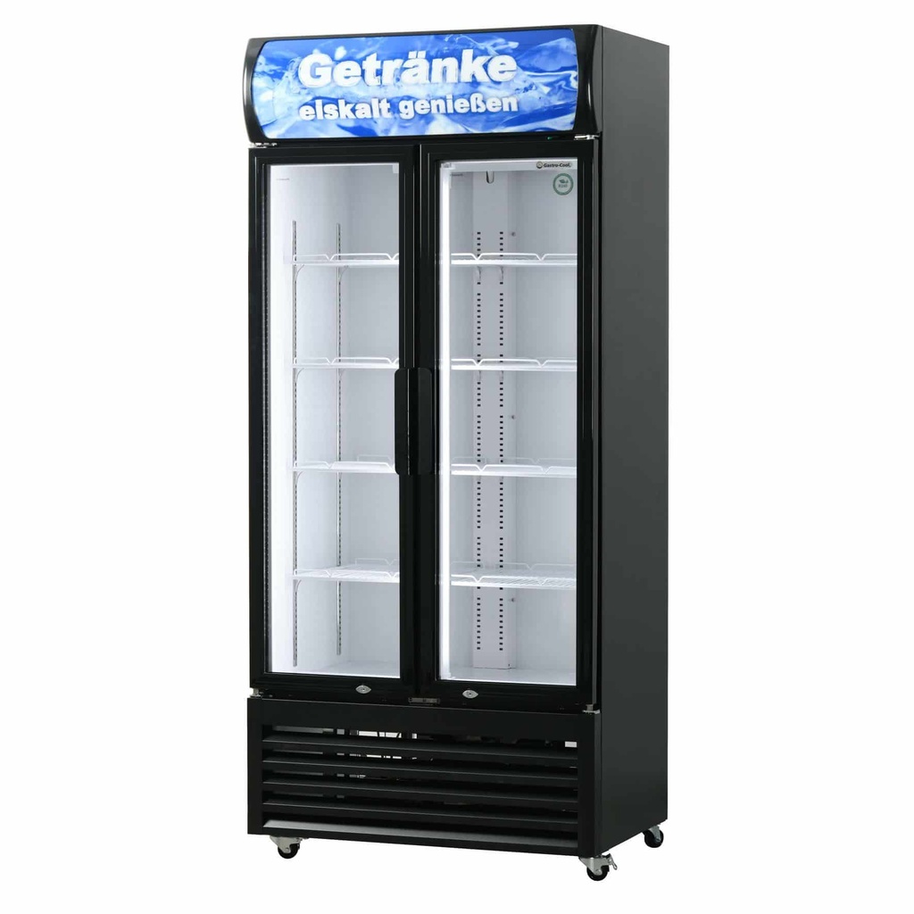 [141203] Nevera Expositora 487L, Doble Puerta Autocierre, Ventilada, LED - GCDC600