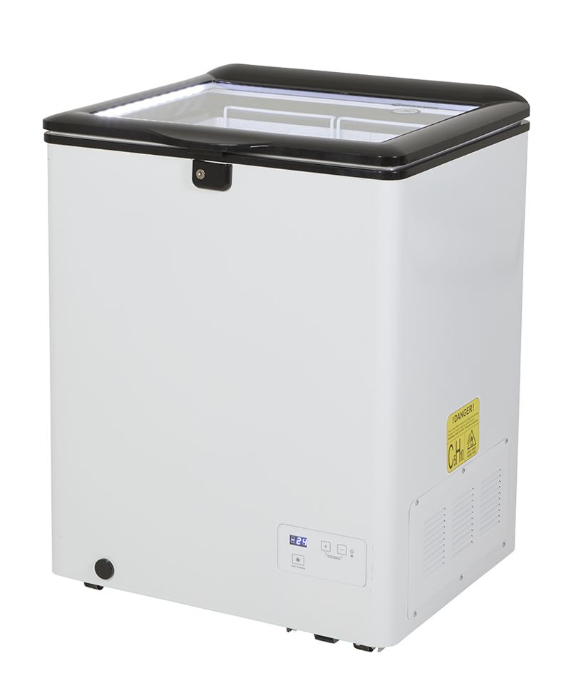 Arcón Congelador 110L Tapa Cristal Corredera, 2 Cestas - blanco/negre - GCFC100