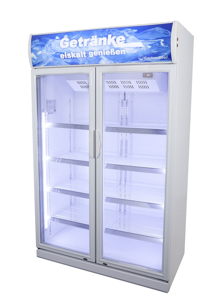 [127503] Gastro-Cool Kiosk-Kühlschrank - zwei Glastüren - LED - GCDC1050