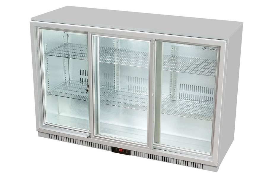 [217402] Glass Door Cooler - back bar cooler - 3 sliding doors - self-closing - silver - GCUC300
