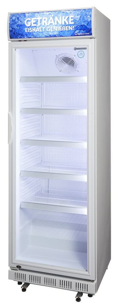 [114501] Nevera con puerta de vidrio y display publicitario - blanco - GCDC400