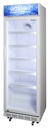 Glass Door Refrigerator with Advertising Display – White – GCDC400