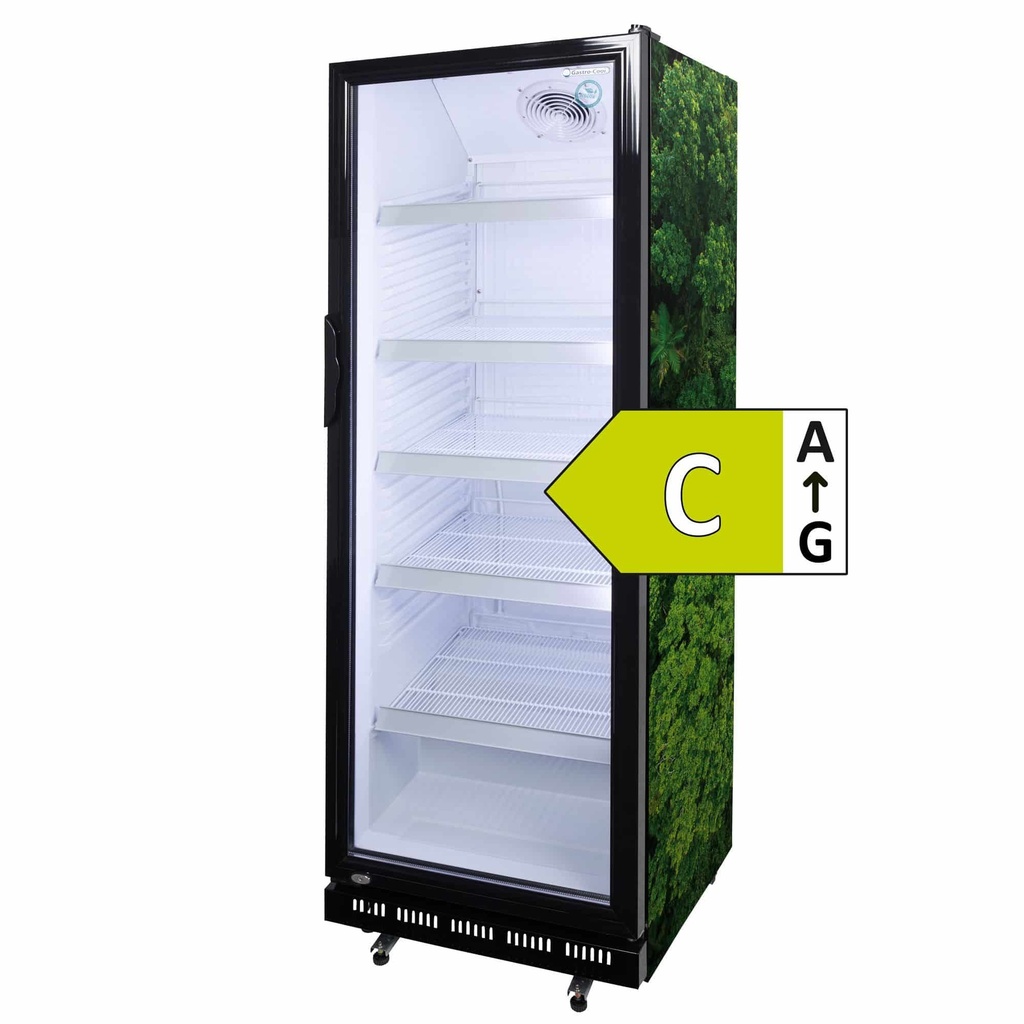 [209204] ECO STAR - Umweltschonend - Klimaschutz - Glastürkühlschrank - Schwarz - GCGD360
