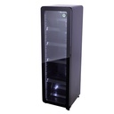 Retro Glastürkühlschrank - elegant - schwarz - GCGD135