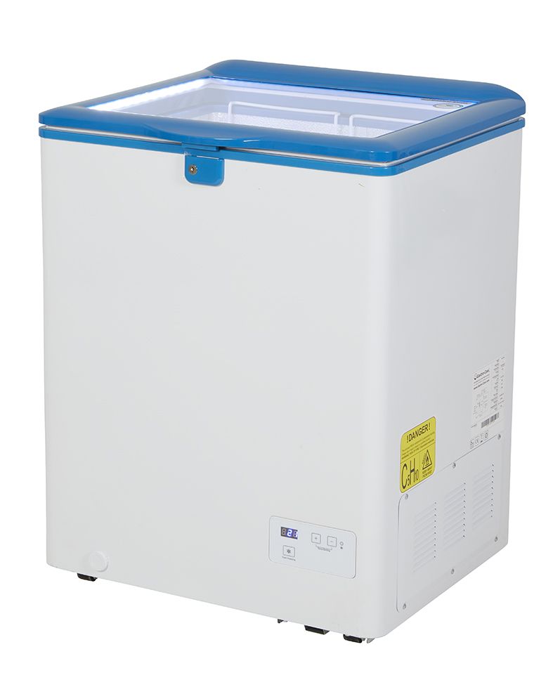 [545500] Arcó congelador amb tapa de vidre per a gelat o begudes (-24 a +10°C) - blanc/blau - GCFC100