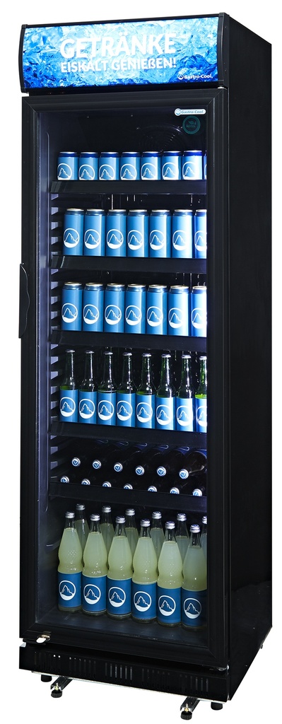 [114201] Gastro-Cool Werbekühlschrank - groß - schwarz - GCDC400