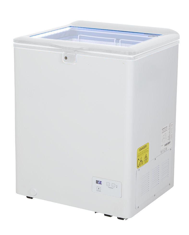 Arcón Congelador 110L Tapa Cristal Corredera, 2 Cestas - blanco/blanco - GCFC100